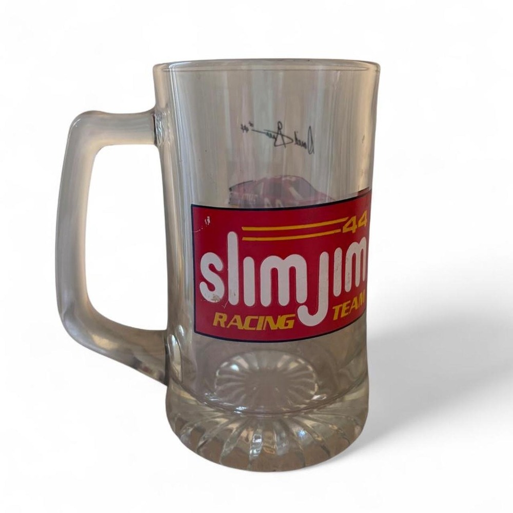 Vintage 1993 Slim Jim Racing Team 44 David Green Glass Beer Mug Tankard 5.5in